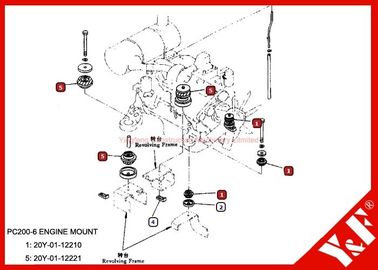 Buy OEM Komatsu Spare Parts PC200-6 Engine Mounting 20Y-01-12210 20Y-01-12221 online manufacture