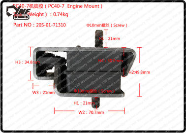 Komatsu Rubber Engine Mounts , PC40 PC50 Excavator Rubber Engine Cushion 20S-01-71310